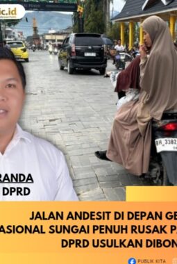 Jalan Andesit di Depan Gedung Nasional Sungai Penuh Rusak Parah, DPRD Usulkan Dibongkar